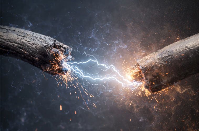 Cabo elétrico rompido