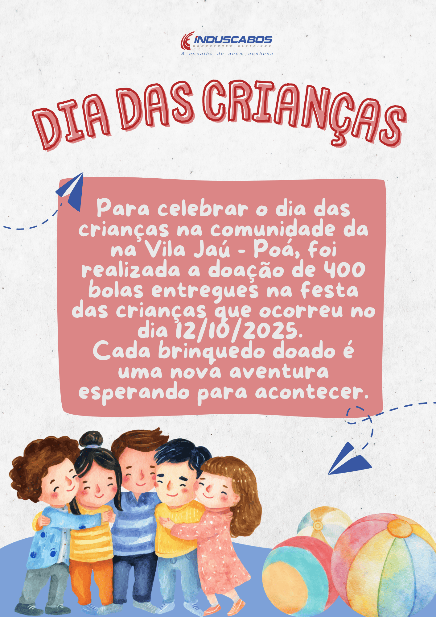 Doação de bolas Dia das Crianças