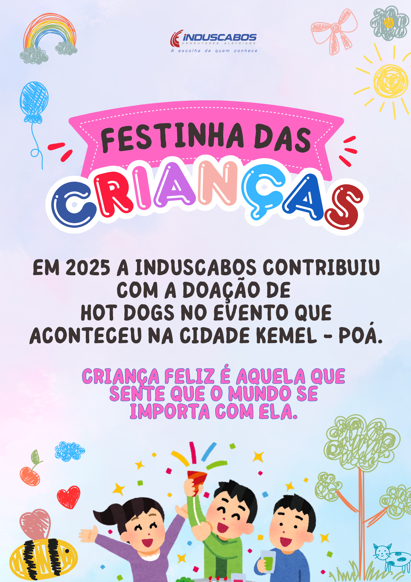 Doação de hot dogs Dia das Crianças
