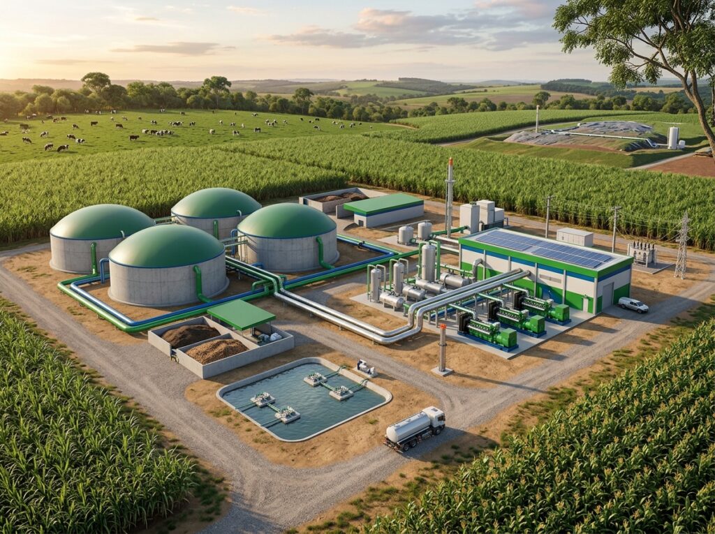 ILUSTRAÇÃO DE UM BIOGÁS